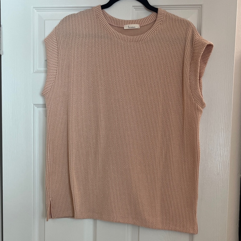Elegant Sleeveless Knit Top in Soft Pink